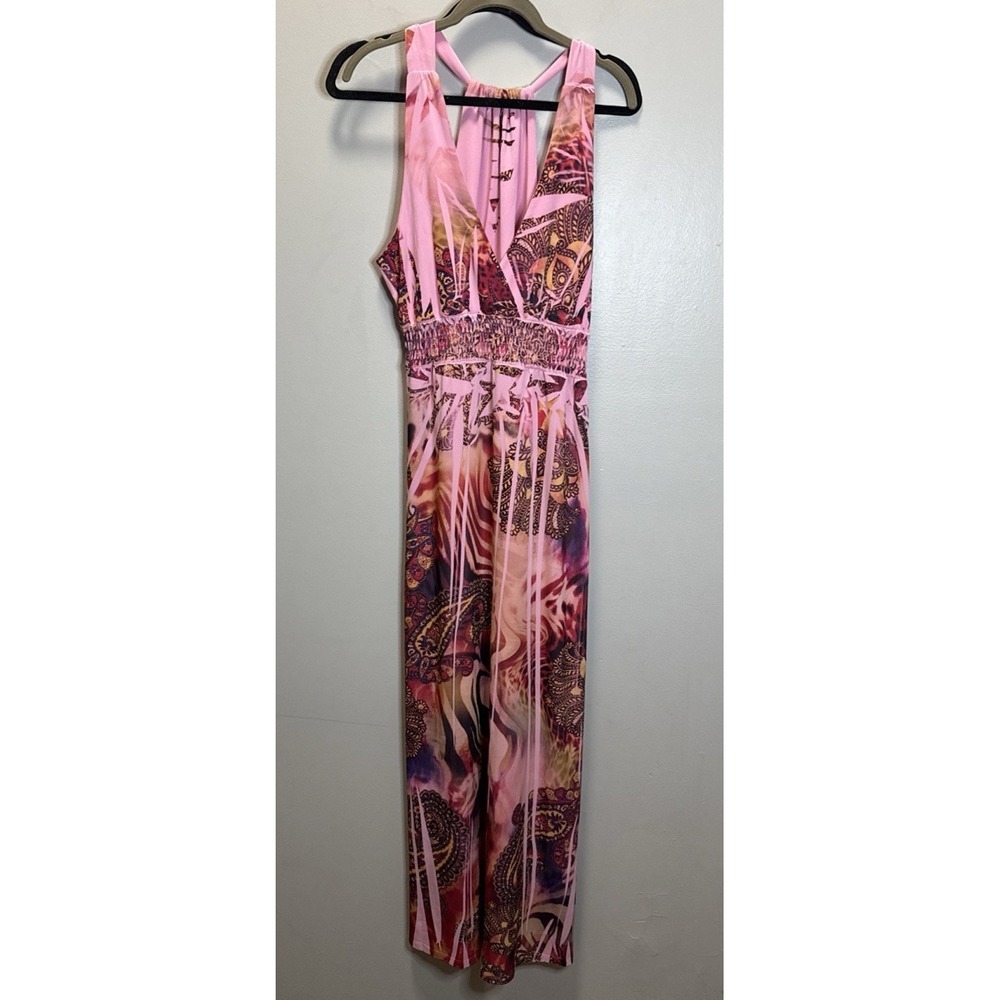 Fresh Of LA Women's Maxi Dress Size‎ XL Multicolor Sleeveless Long Pink Heavy